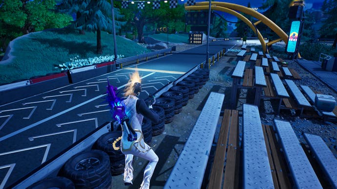 fortnite tire barrier racing circuit near mega city