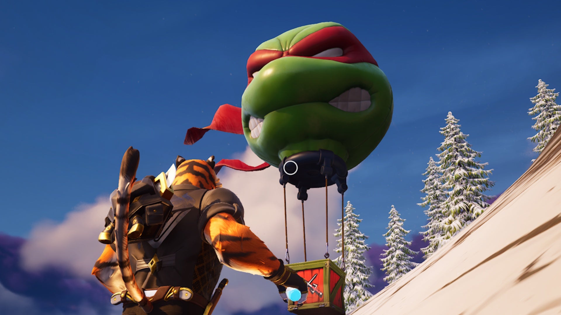 fortnite tmnt Рафаэль ящик с припасами на горе