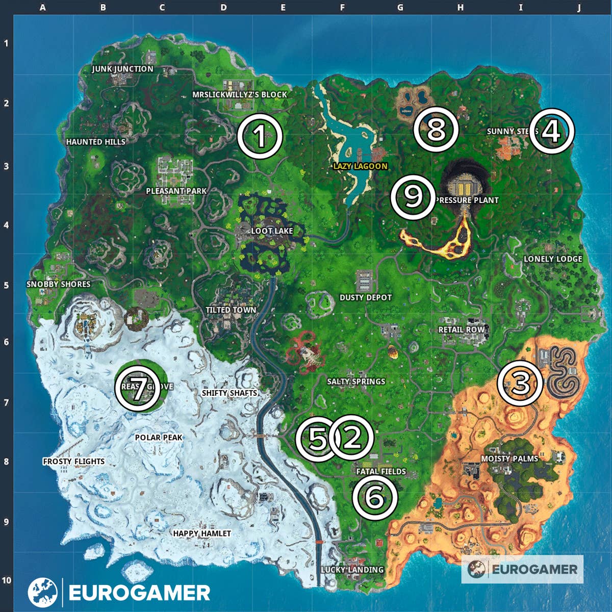 Fortnite map update: Top tips for each location