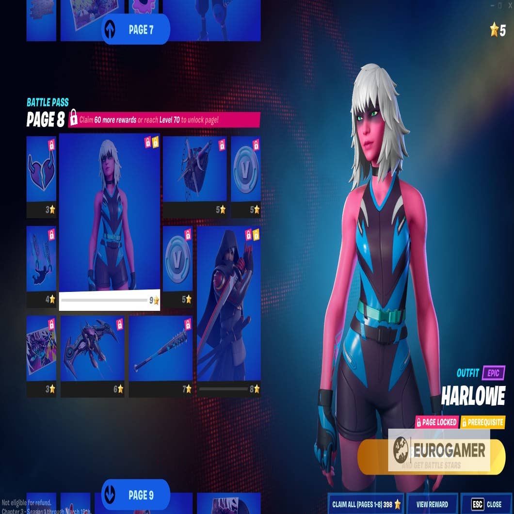 Fortnite Chapter 3 Battle Pass skins, including Shanta, Ronin, Haven, Gumbo  and Spider-Man