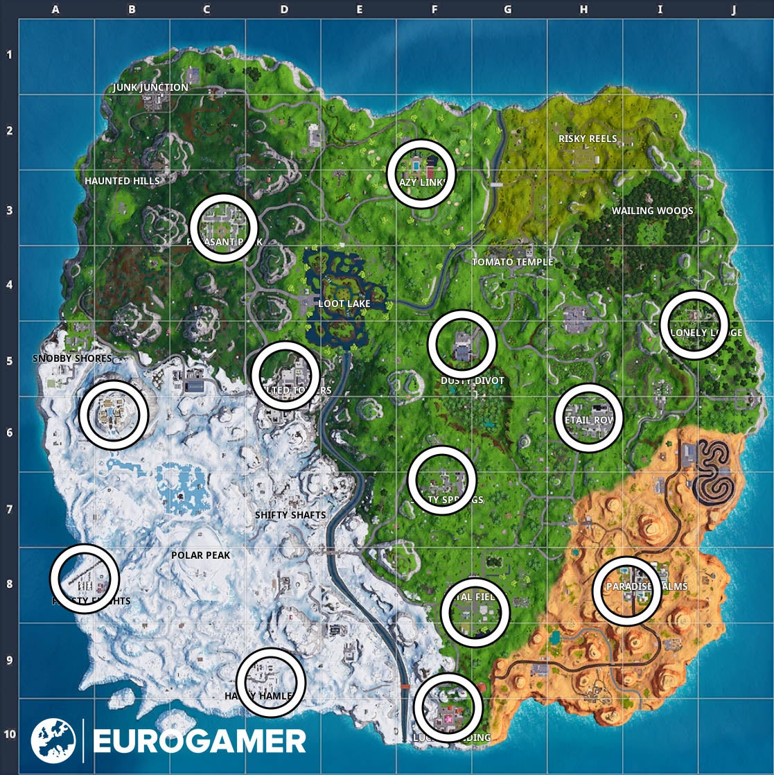 Fortnite Holiday Tree locations Where to find Christmas Tree locations
