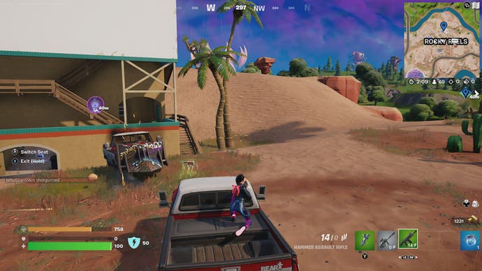 Fortnite damage opponents while riding or standing on a vehicle