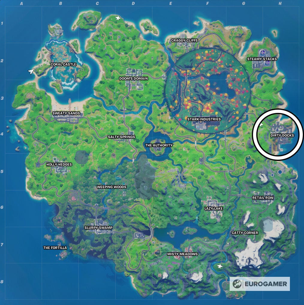 Fortnite Finding Wolverine's Trophy in Dirty Docks explained