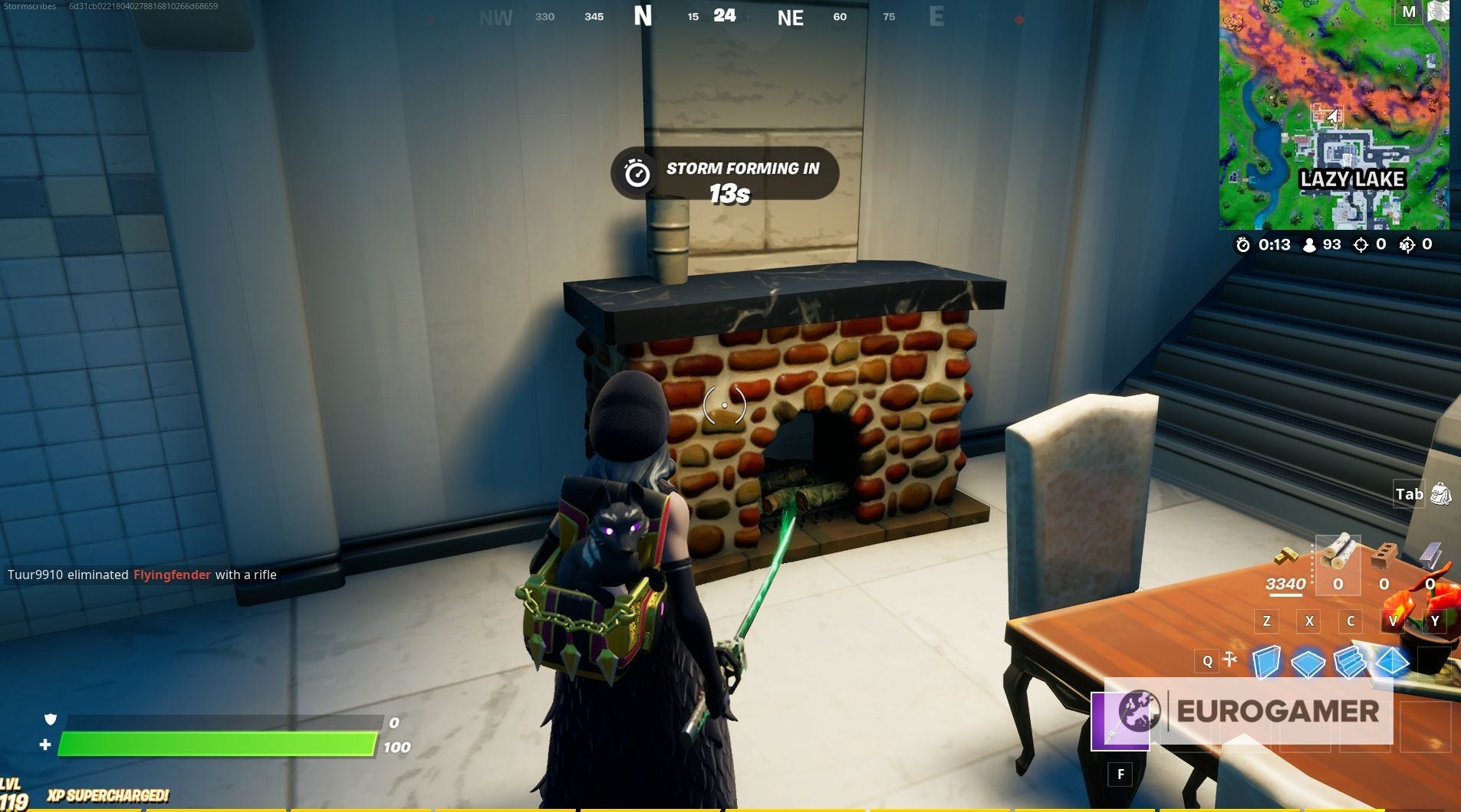 Fortnite Fireplace locations Destroy a fireplace at Lazy Lake, Craggy