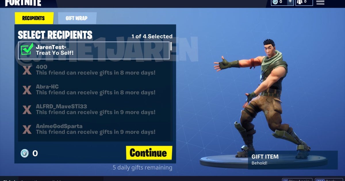 Fortnite gifting could be coming very soon VG247