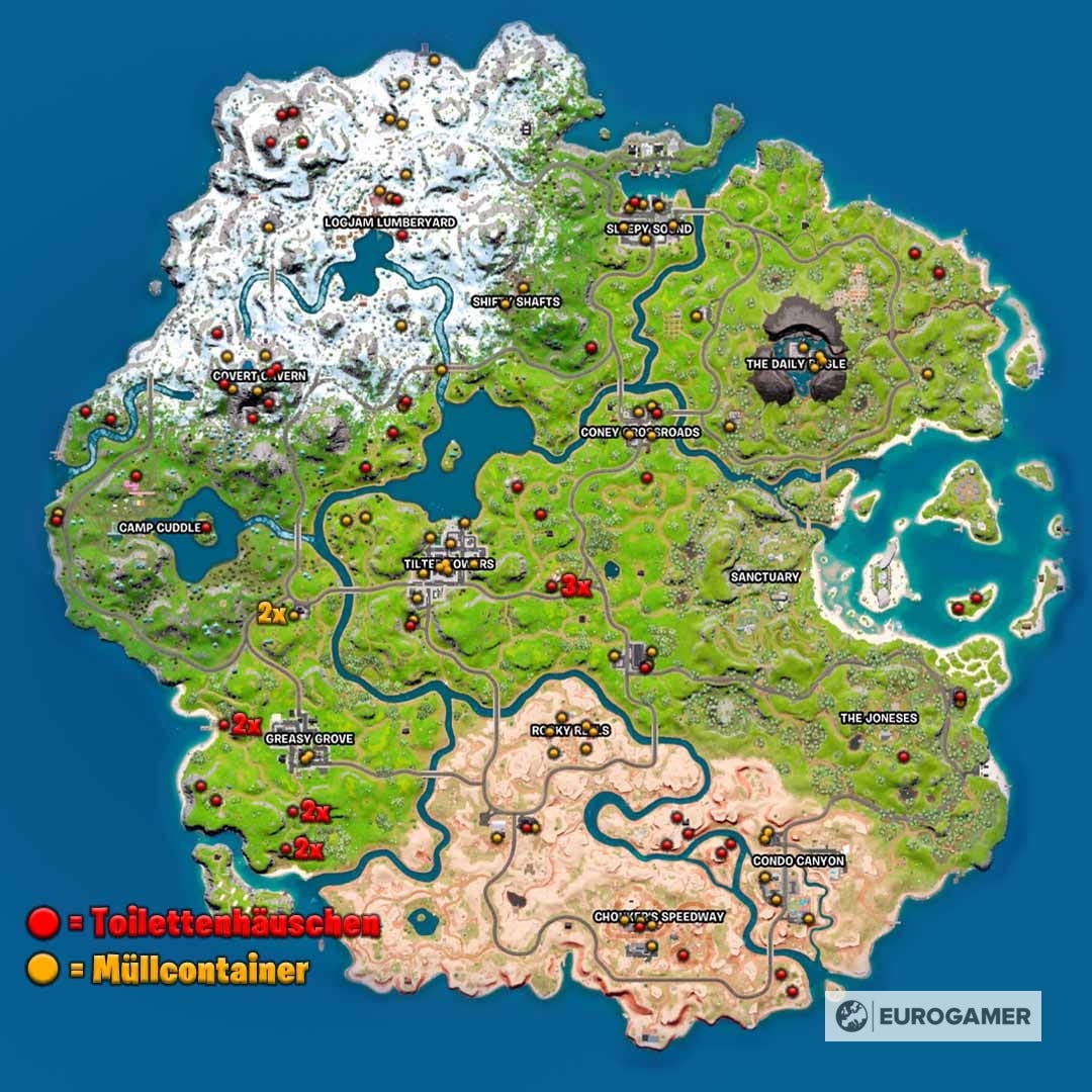 Fortnite: Alle Verstecke finden und zerstören - Fundorte in Kapitel 3 Fortnite: Alle Verstecke finden und zerstören - Fundorte in Kapitel 3