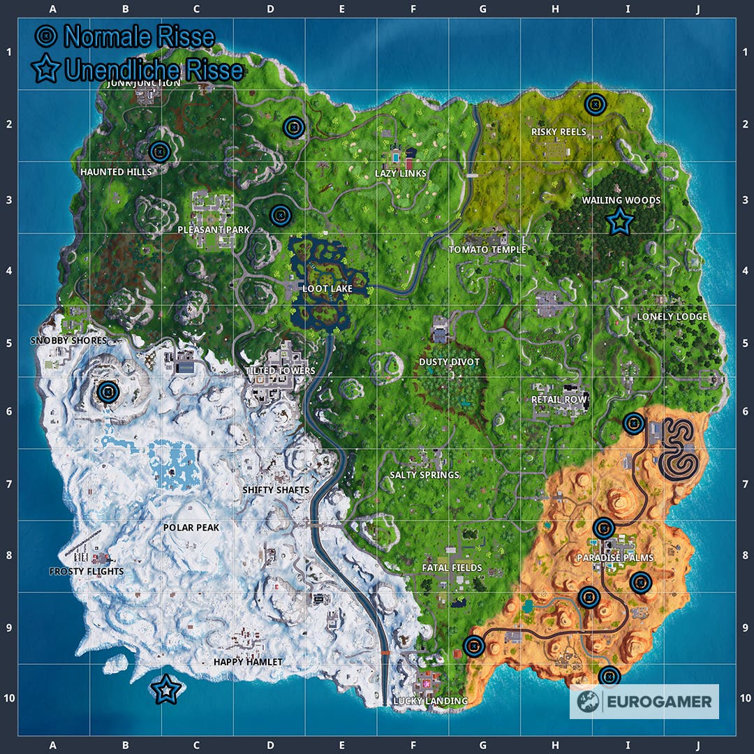 Fortnite: Riss oder Taschenriss nutzen und alle Fundorte auf der Karte Fortnite: Riss oder Taschenriss nutzen und alle Fundorte auf der Karte