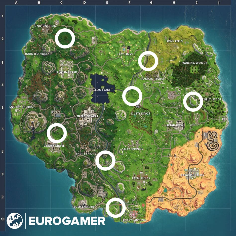 Fortnite Stone Head locations, and where the Stone Heads are looking