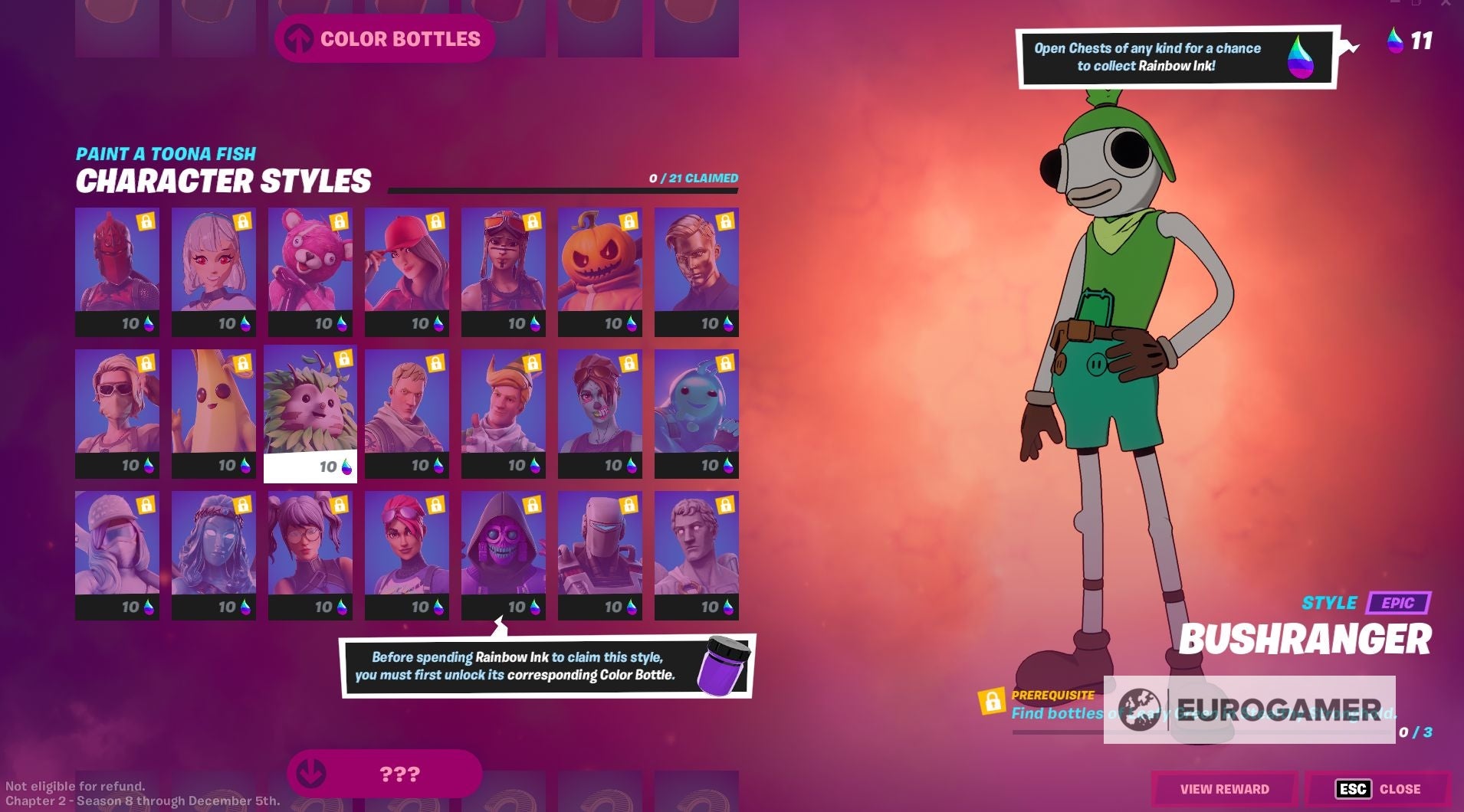 Fortnite - Colour Bottle locations: How to unlock Toona Fish and