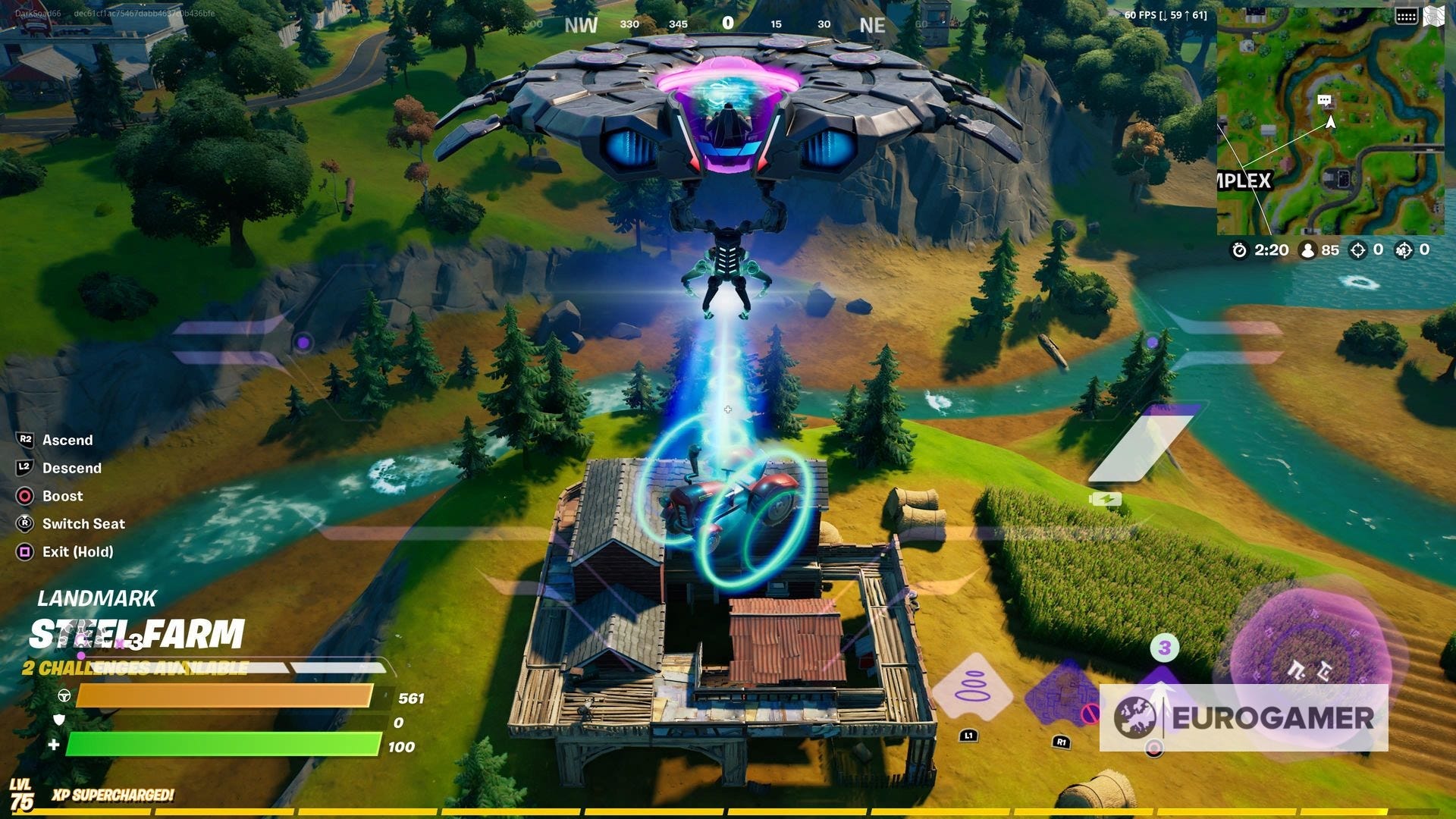 Fortnite How to use the Grabitron or Saucer's tractor beam to deliver