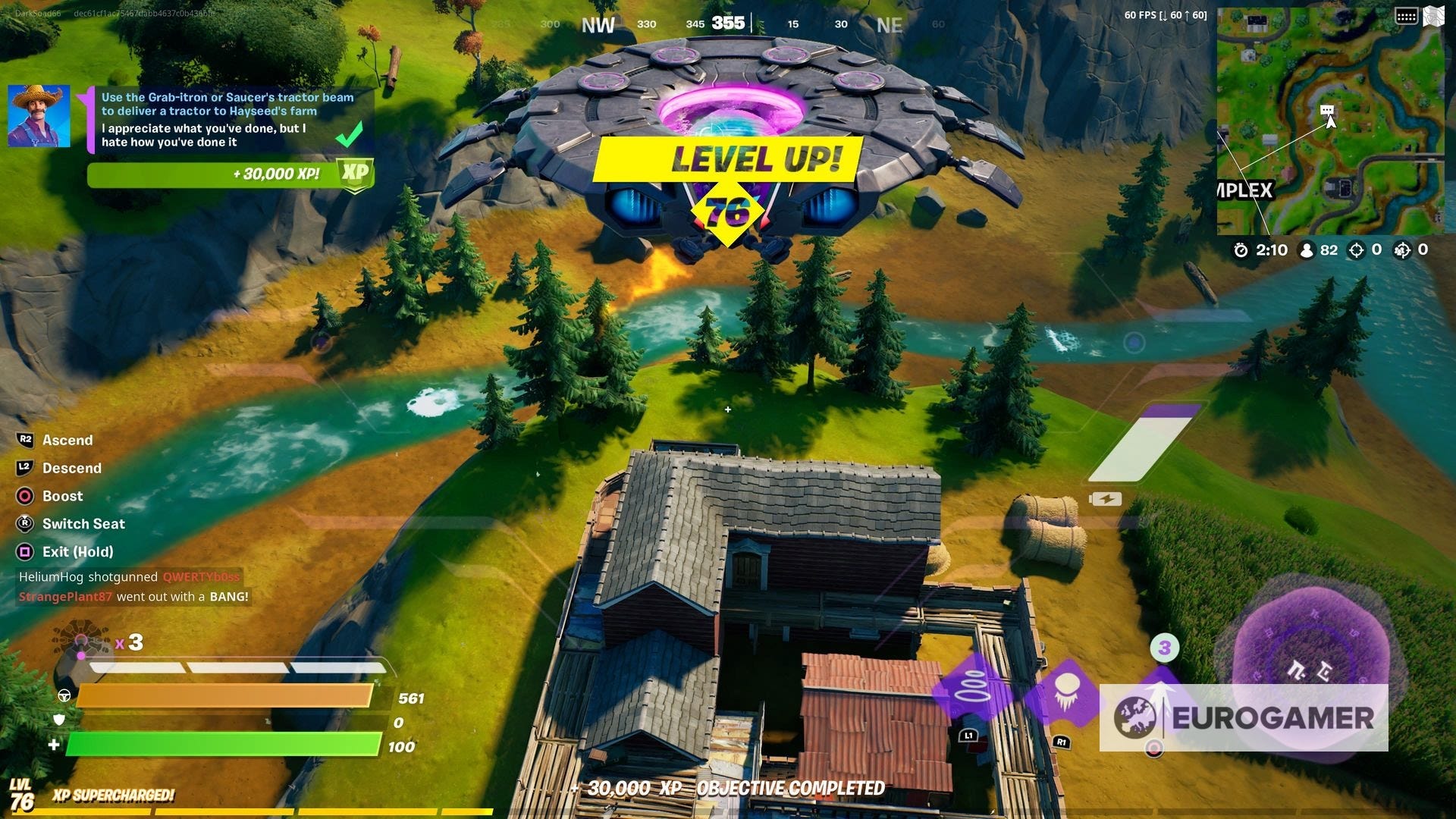 Fortnite How to use the Grabitron or Saucer's tractor beam to deliver