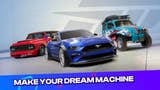 "Make your dream machine" text beneath three coloured cars