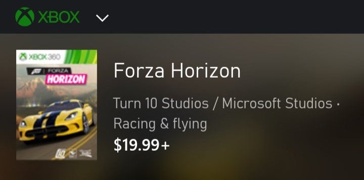 Forza horizon hot sale 1 xbox one