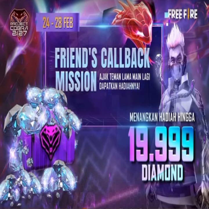 Free Fire - Evento Chamar de Volta - Como obter 19999 diamantes