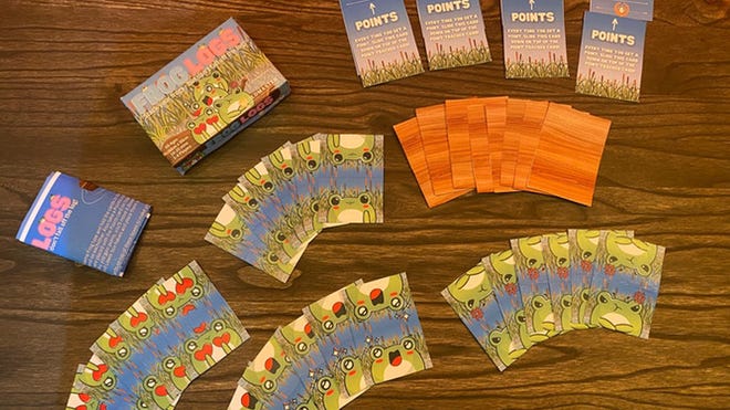 An image of the Frog Logs game being played.