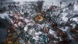 A city in Frostpunk 2 thrives with activity amidst the snow