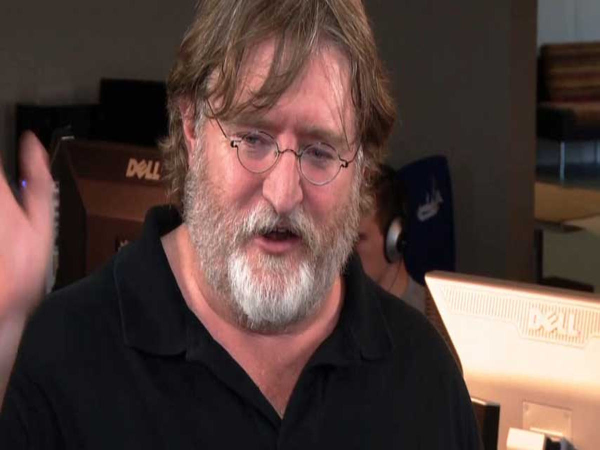 Gabe newell from valve software in his natural habitat on Craiyon