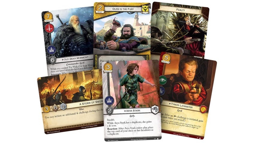 Cards for A Game of Thrones: The Card Game - Second Edition.