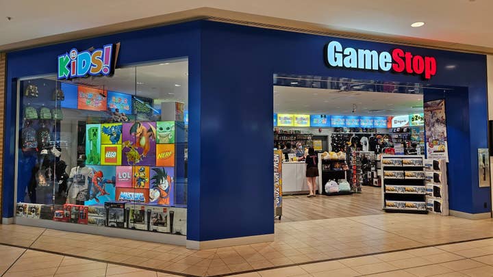 A picture of the exterior of a GameStop store taken in a suburban Toronto mall in June of 2023