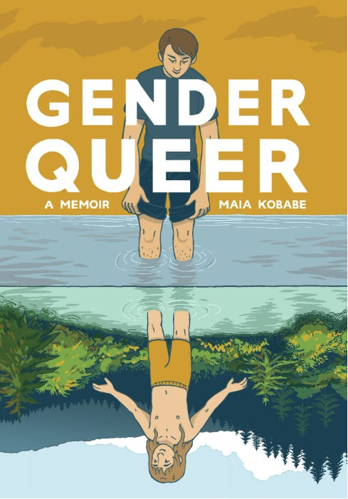 Cover of Genderqueer, two reflected figures looking towards at each other through a body of water