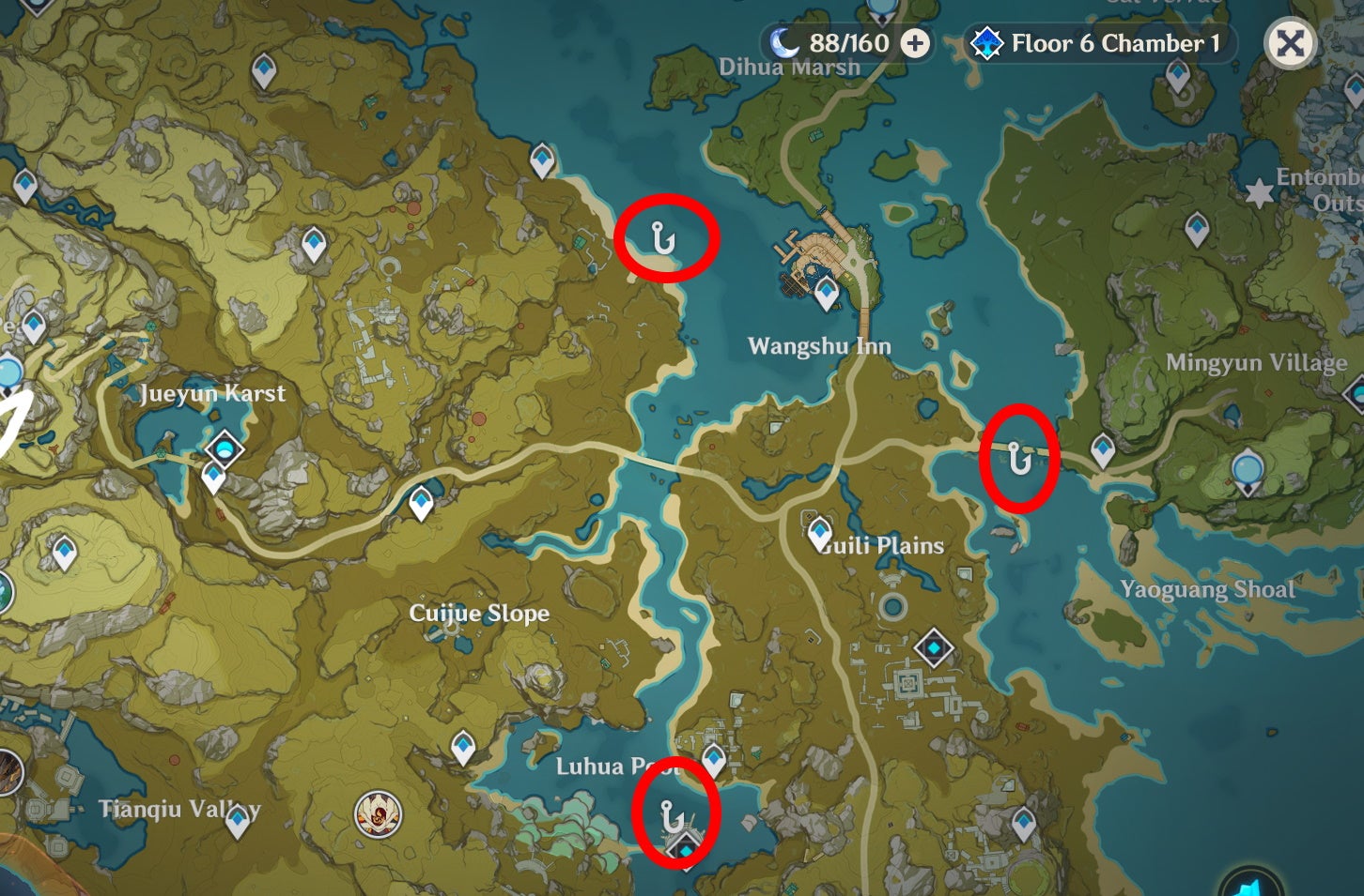 Genshin Impact The Catch and where to find Raimei Angelfish, Golden Koi ...