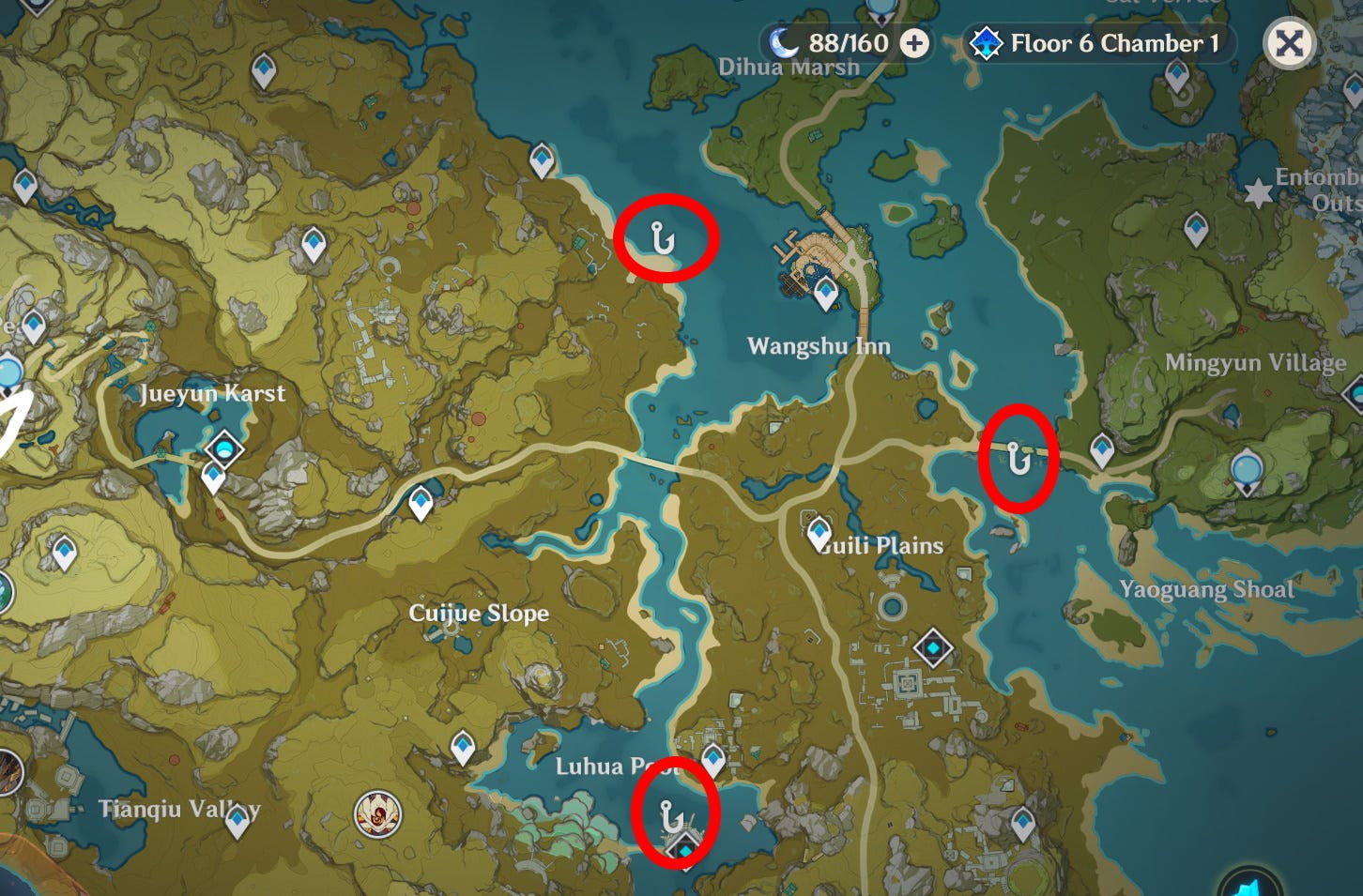 Genshin Impact The Catch and where to find Raimei Angelfish, Golden Koi ...