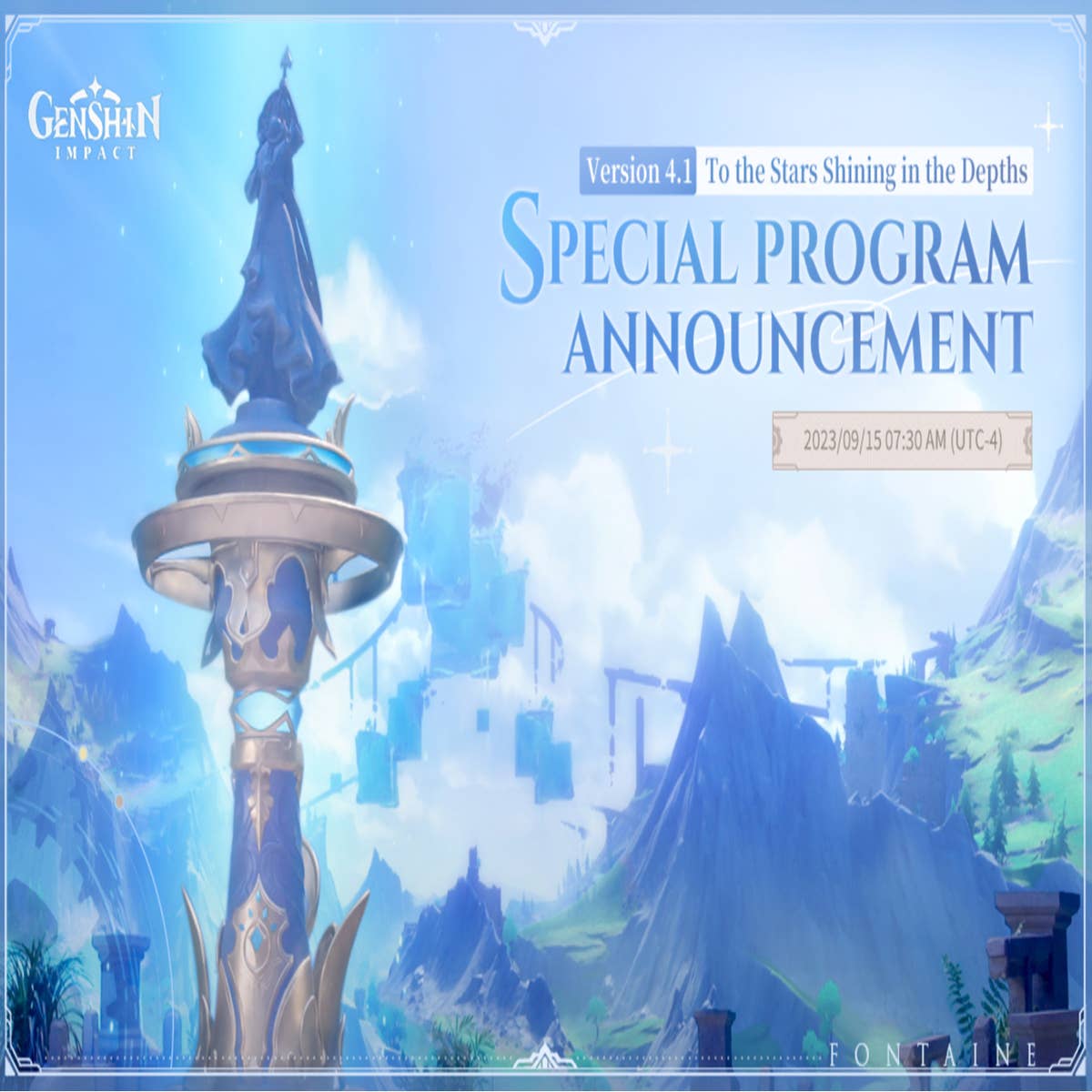 Genshin Impact 4.0 Fontaine reveal livestream set for this Friday