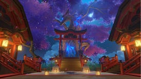 A Genshin Impact screenshot of the Sacred Sakura in Grand Narukami Shrine.