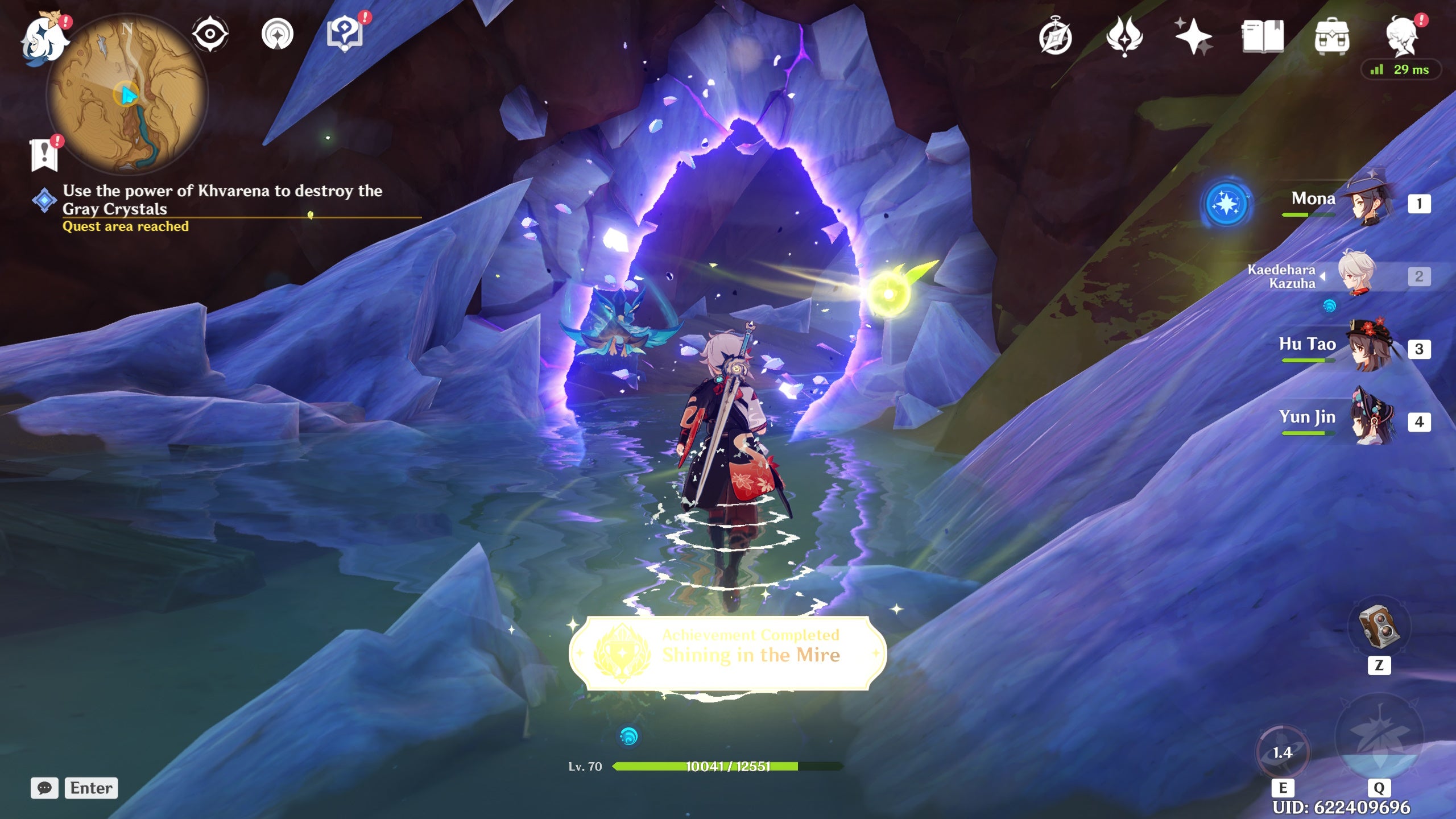 How to use the power of Khvarena to destroy crystals in Genshin Impact