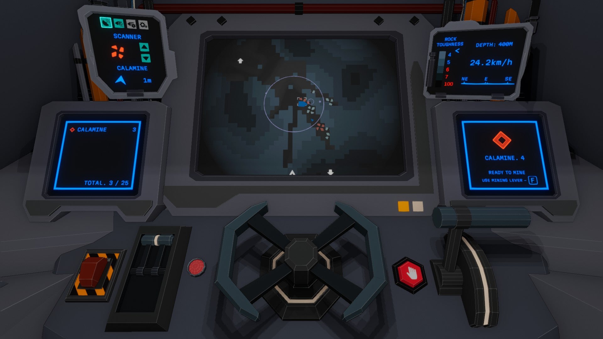 The drill control panel with map camera in Geodepths