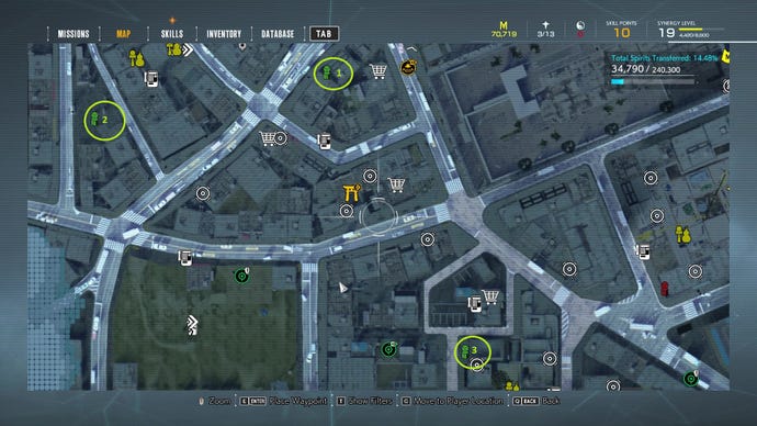 Аннотированная Карта, Показывающая Расположение Статуй Дзидзо В Районе Храма Намита В Игре Ghostwire: Tokyo.