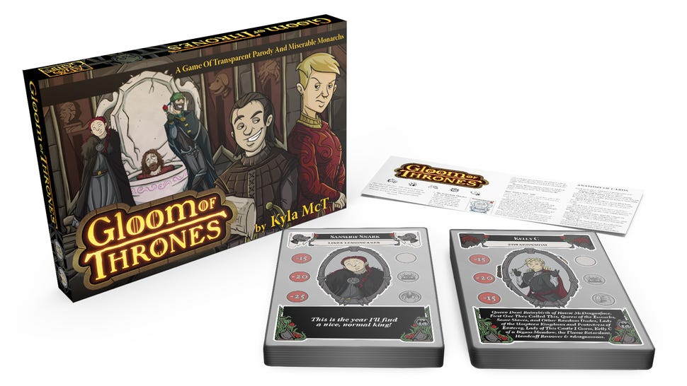 Gloom of Thrones board game components