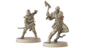 An image of miniatures from the God of War board game.