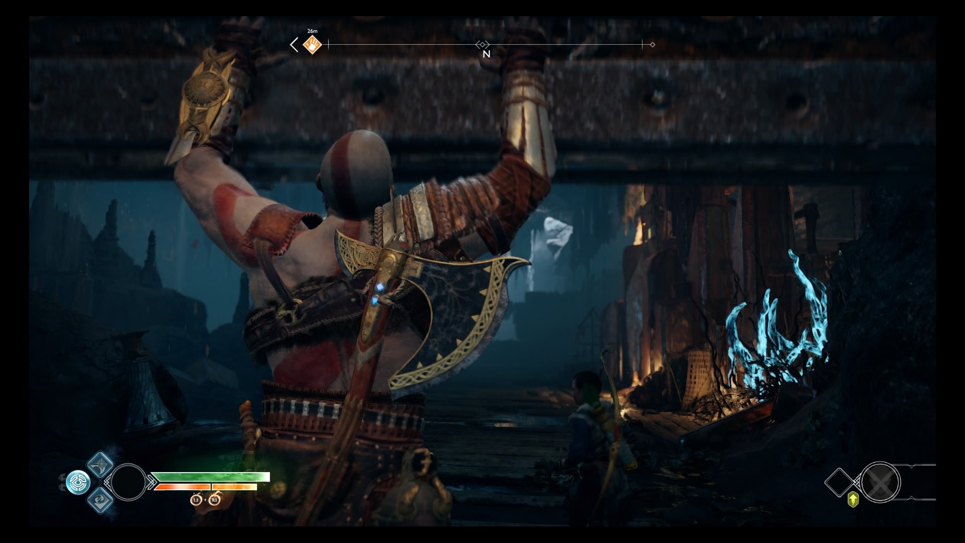 God of War Guide Witch's Cave puzzle solution how to get back into