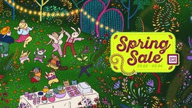 The header image for GOG's spring sale, featuring many anthropomorphised bunnies frolicking at a picnic