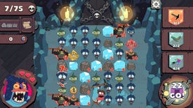 A screenshot of Grindstone's Lost Lair update, showing a grid of monsters in a mine setting.