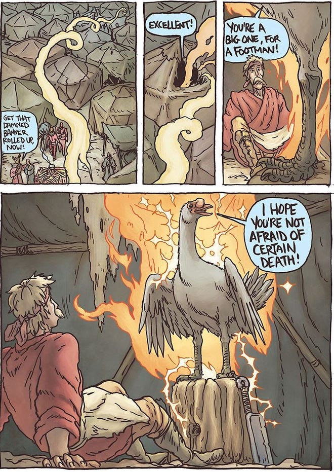 Interior comics page featuring speaking goose