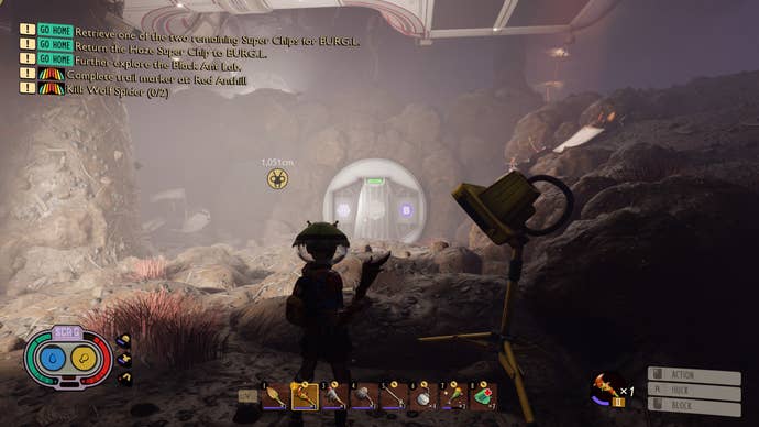 An unlocked "B" door in the Black Ant Lab in Grounded
