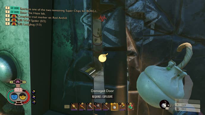The door you need to break down to enter the Haze Lab in Grounded