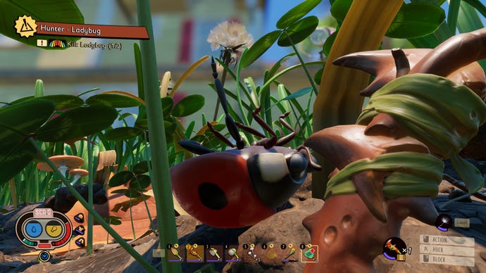 A giant ladybug in Grounded