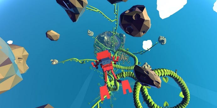 Grow Home promotional screenshot of character falling