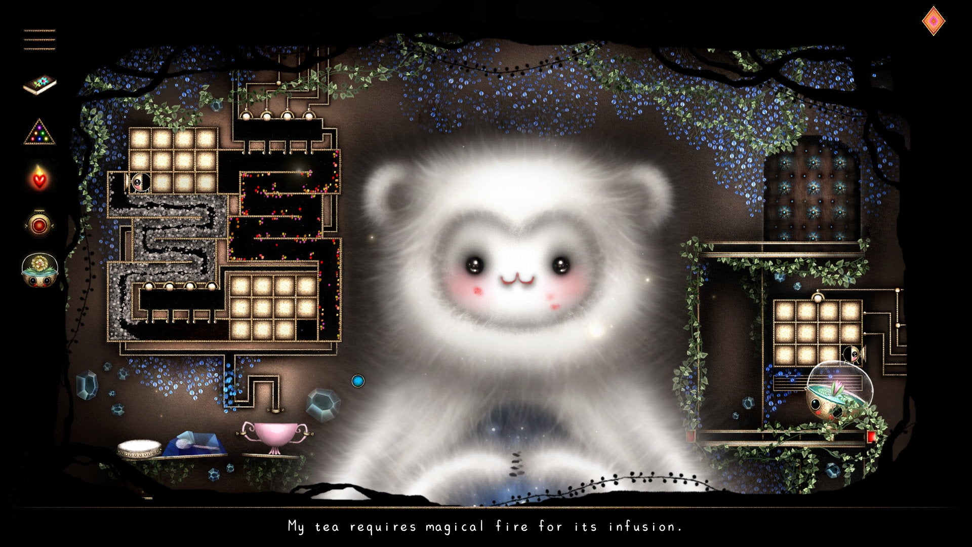 A fluffy white creature from Growbot