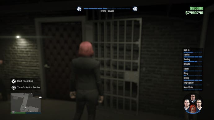 GTA Online, the screen is showing the online character selection menu.