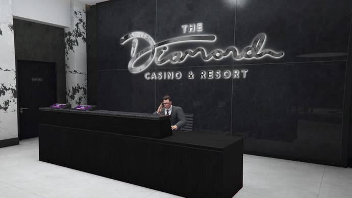 GTA Online, the main desk in the Diamond Casino.