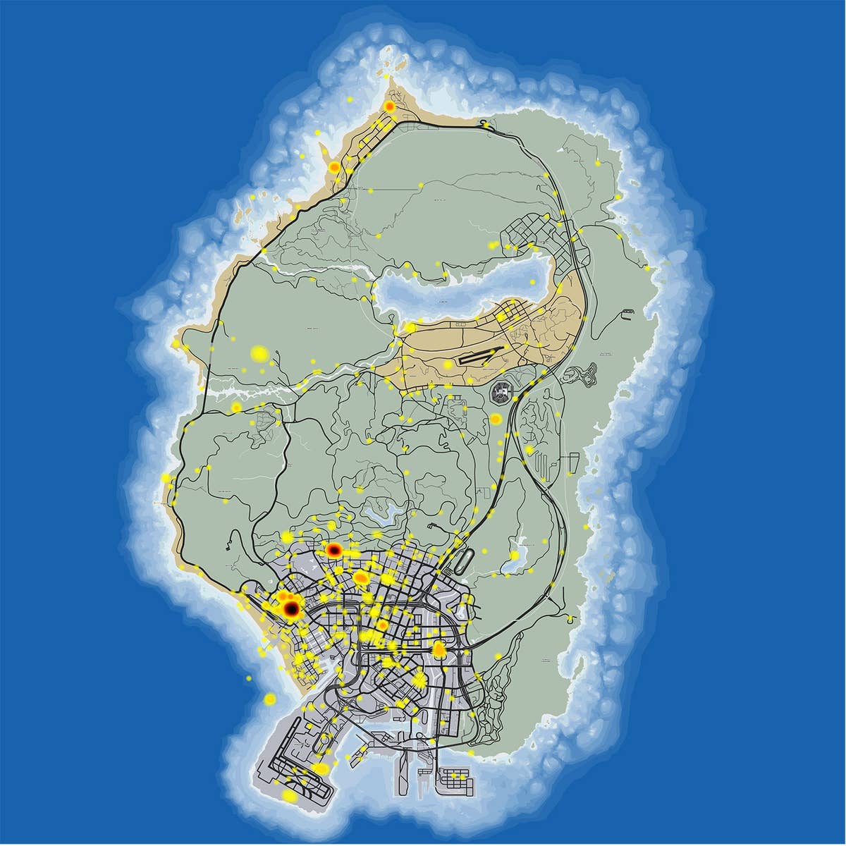gta 5 map comparison to gta san andreas