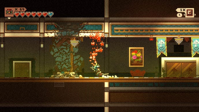 Setting the insides of a room on fire in Gunbrella