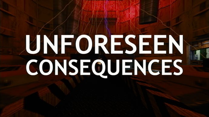 The big chapter title card for Unforseen Consequences in a Half-Life: Ray Traced screenshot.
