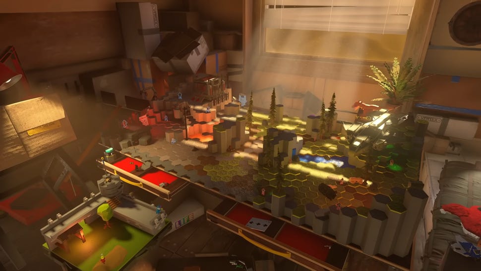 Screenshot from video on Red Nomster's YouTube channel showing modded Halo Infinite map that's now a tabletop skirmish game
