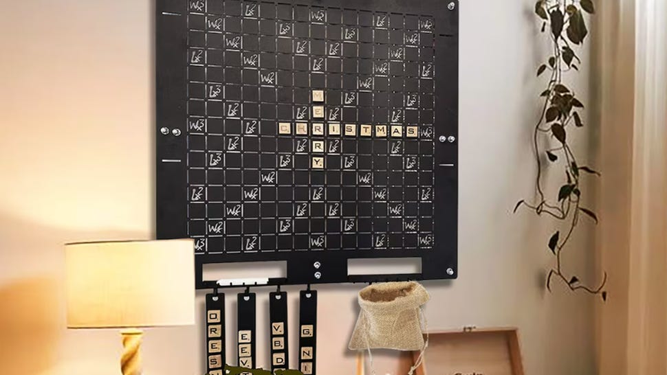 An image of a hangable Scrabble board.