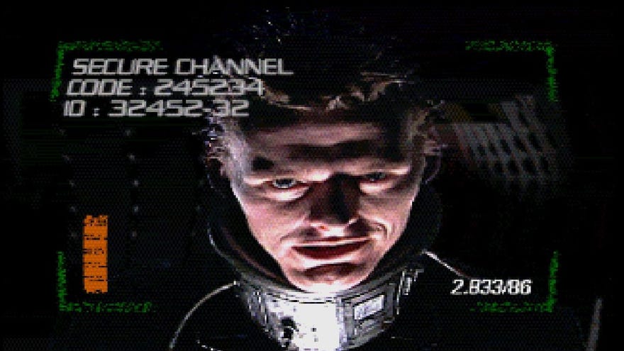 A man hailing you on the crt screen of your secure channel in Hardwar